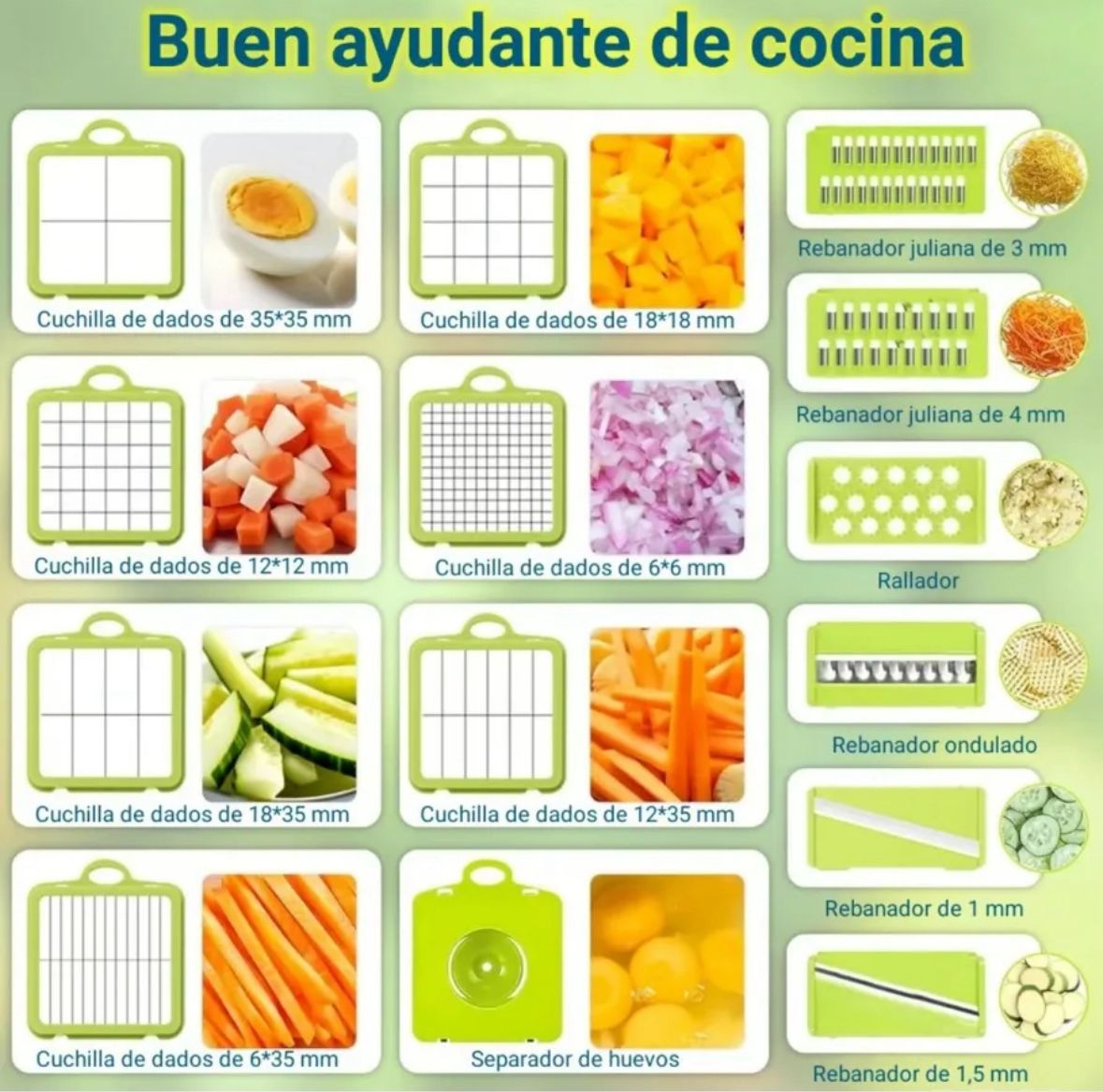 Picador Verduras & Frutas Multifuncional 14 en 1