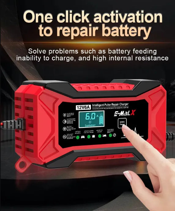 Cargador Batería Inteligente Y Rapido Para Autos Motos 12v