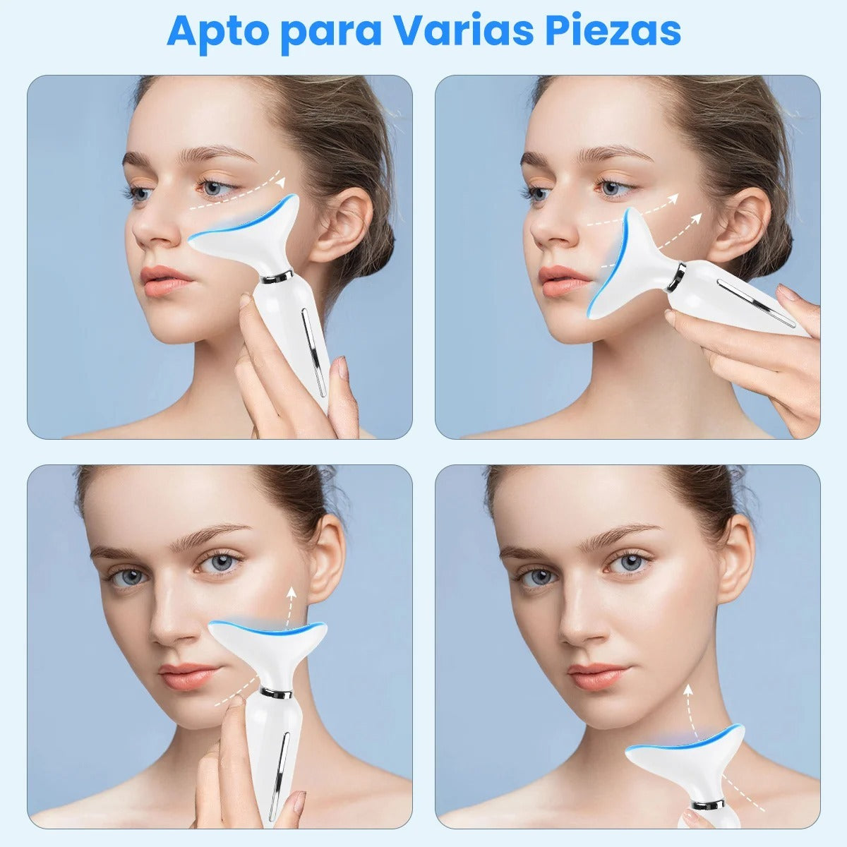 Masajeador facial con led antiarrugas