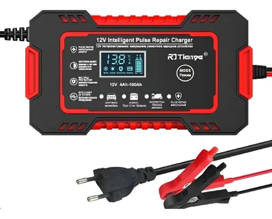 Cargador Batería Inteligente Y Rapido Para Autos Motos 12v