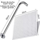 Cabezal Ducha Lluvia Regadera Cuadrado De Acero Inoxidable