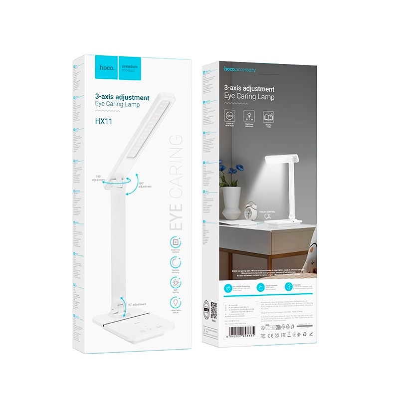 Lampara Escritorio Mesa Hoco Hx11 Plegable Blanco