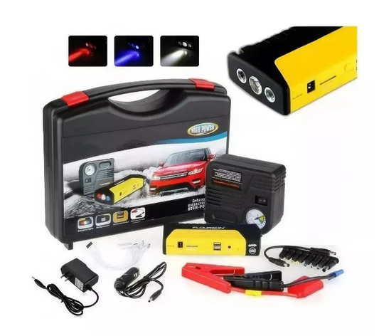 Partidor Cargador Powerbank Bateria Auto + Inflador De Neumáticos